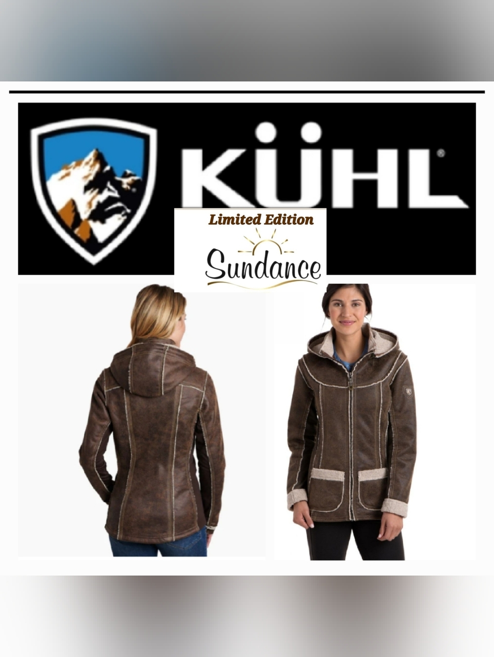 KÜHL Sherpa Jacket Limited Edition SUNDANCE Collection Dani Oak Brown Sz L NWT